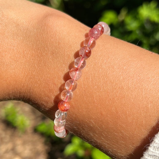 Hämatoitquarz / Feuerquarz Kugel Armband ca. 6 mm / 19 cm 16FE