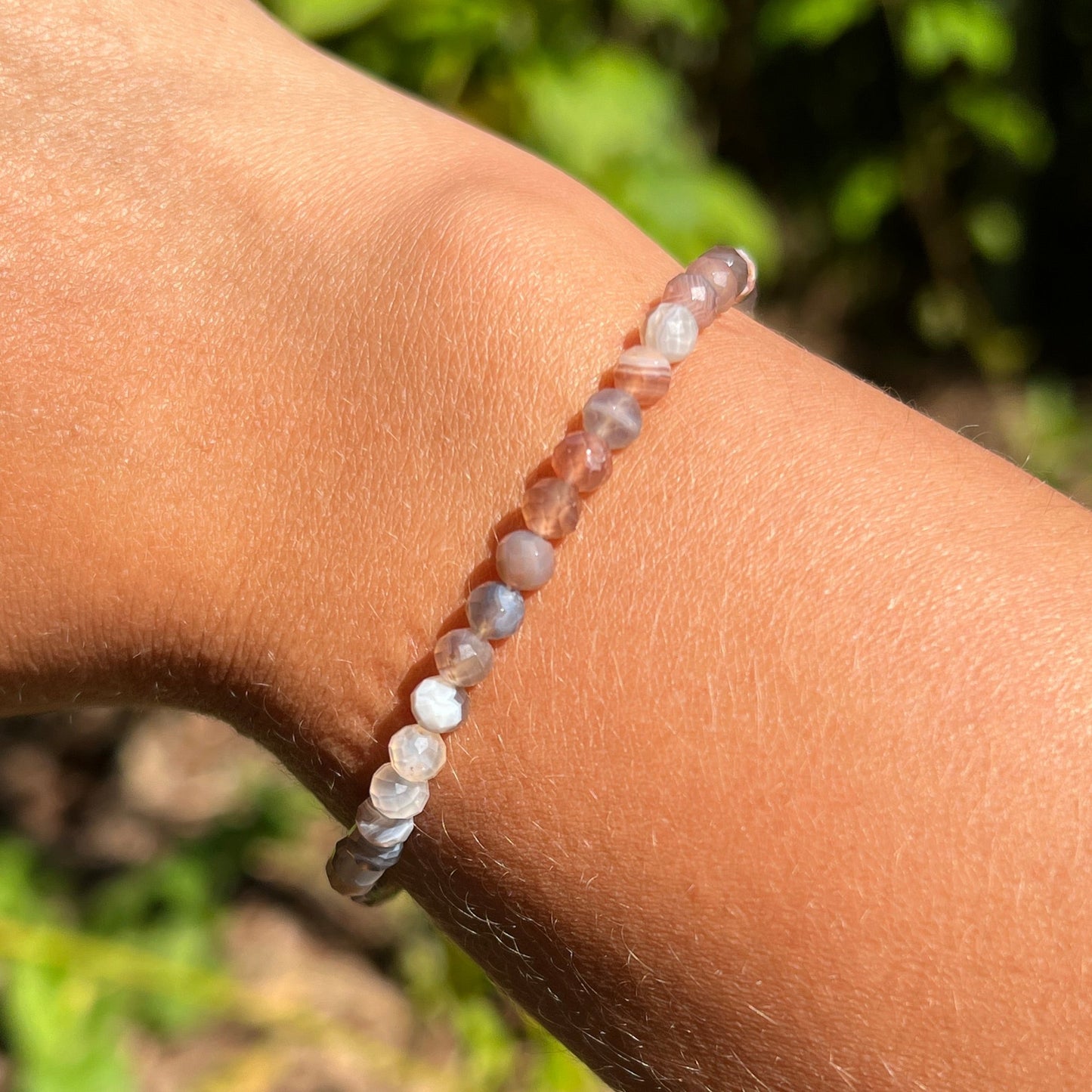 Botswana Achat Kugel Armband fac. ca. 4 mm / 18-19 cm 19BA