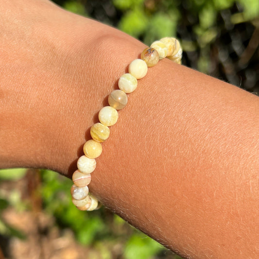 Opal gelb / Honig Opal Kugel Armband 6 mm / 19 cm 18OG