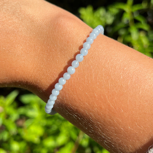 Angelit Kugel Armband ca. 4 mm / 19 cm 14AN