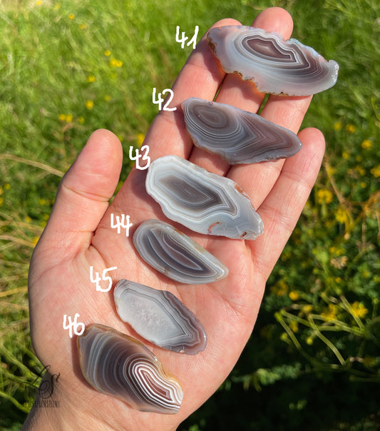 Botswana Achat Scheibensteine poliert Nr.41-46