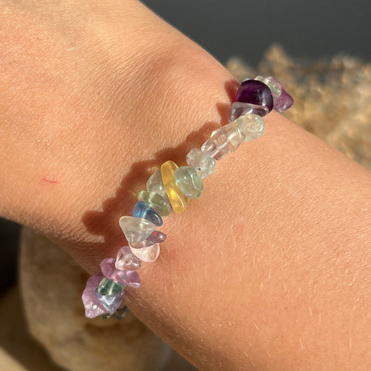 Fluorit bunt Splitter Armband
