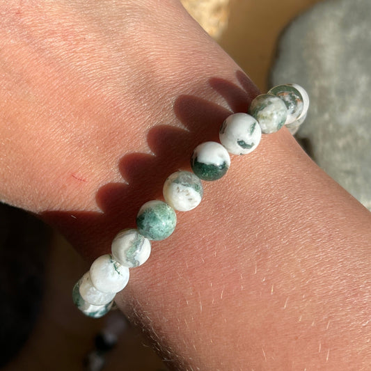 Moosachat / Baumachat Kugel Armband