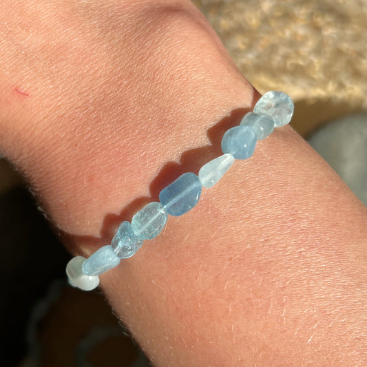 Aquamarin A - Qualität Nugget Armband