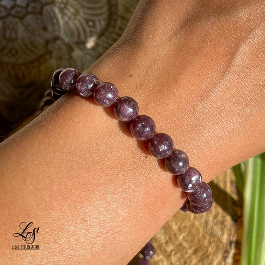 Lepidolith Kugel Armband 8mm / 19 cm 21LE