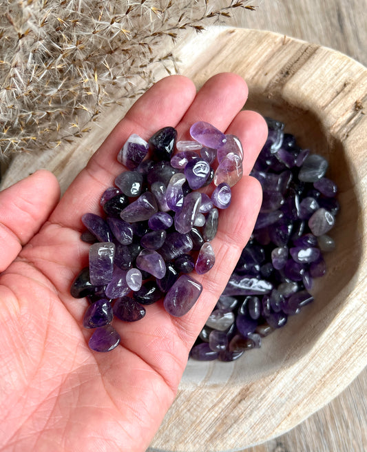 Amethyst Mini Trommelstein Chips/Splitter zum Reinigen