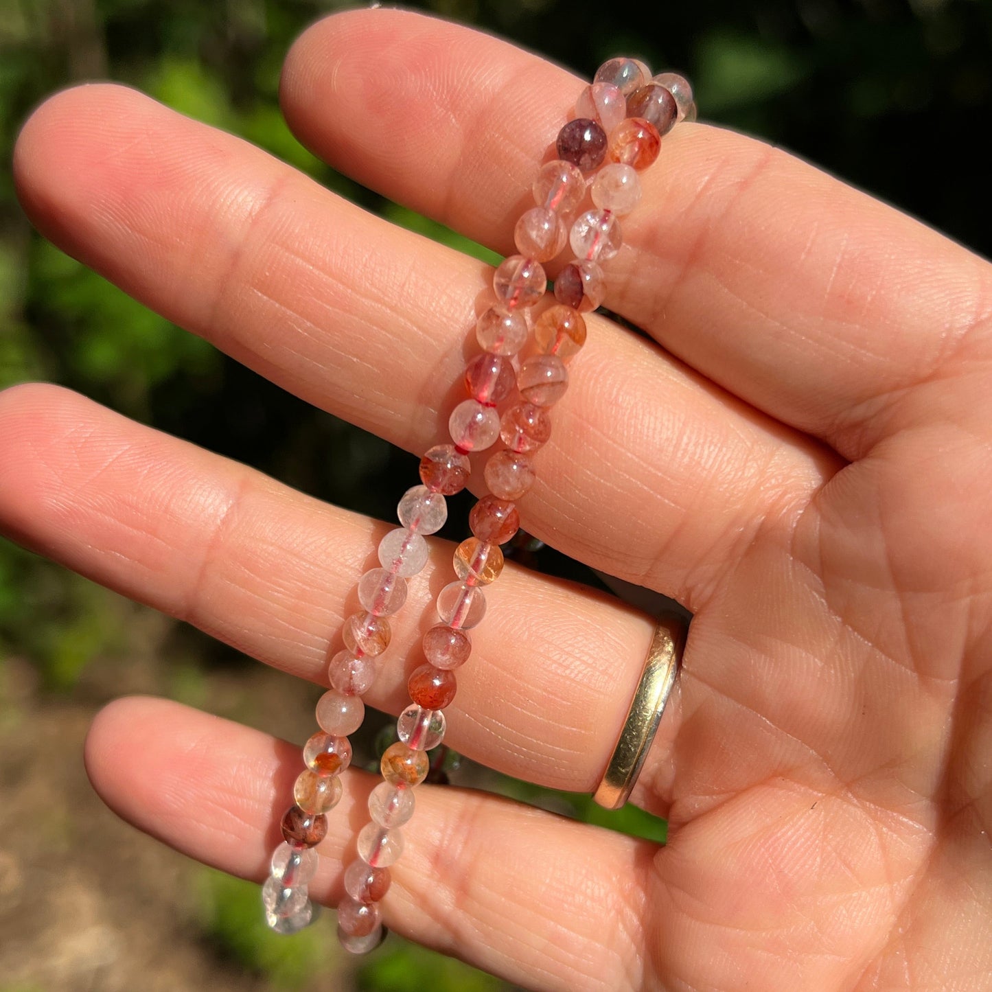 Hämatoitquarz Kugel Armband ca. 4 mm / 18-19 cm 14FE