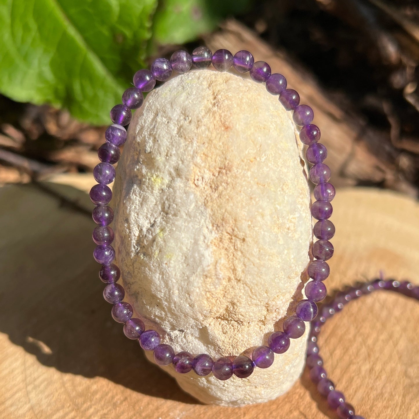 Amethyst Kugel Armband 4,5 mm / 19 cm 9AE