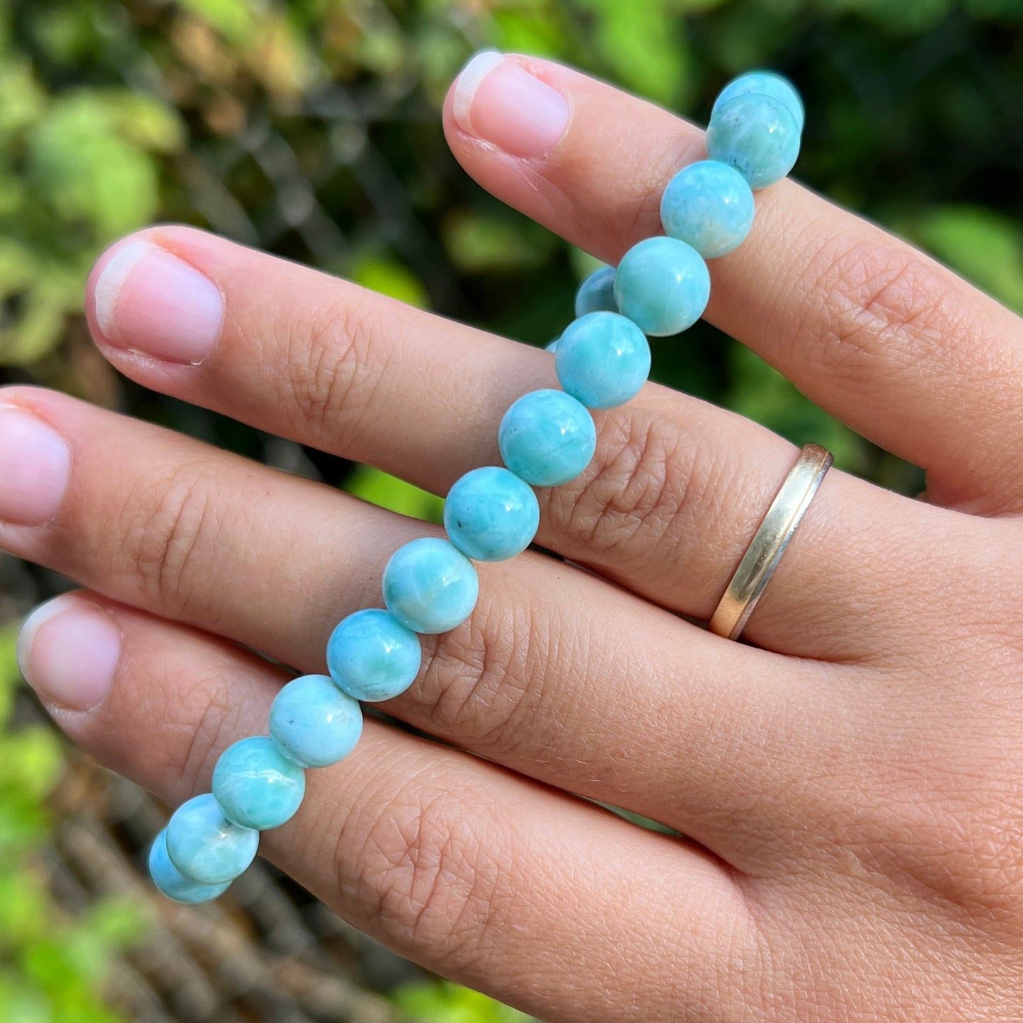 Larimar Kugel Armband ca. 8 mm / 19 cm 89LA