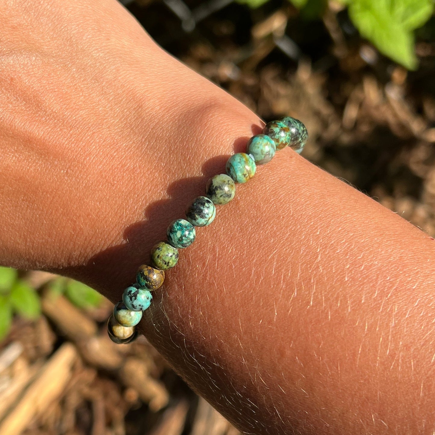 Chrysokoll mit Diorit (afrika Türkis) Kugel Armband ca. 6 mm / 19 cm 22T