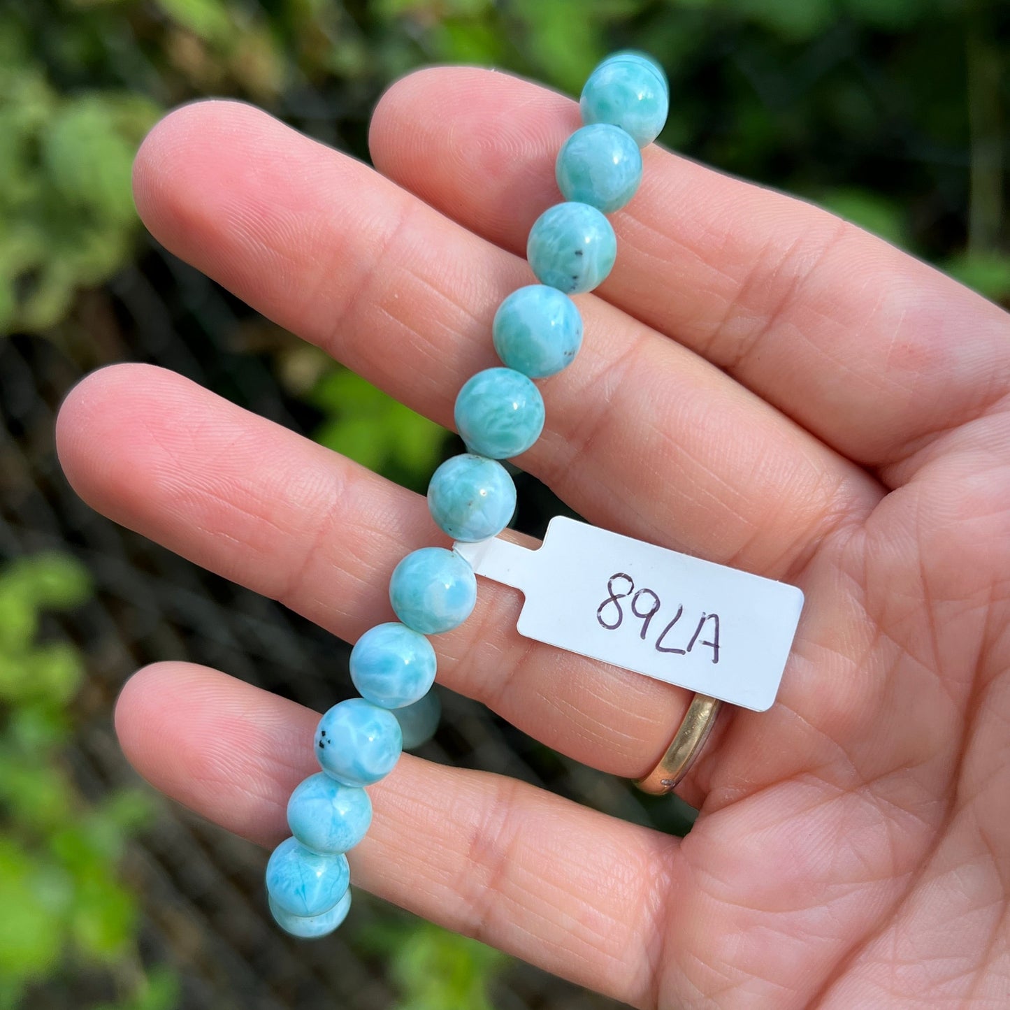 Larimar Kugel Armband ca. 8 mm / 19 cm 89LA