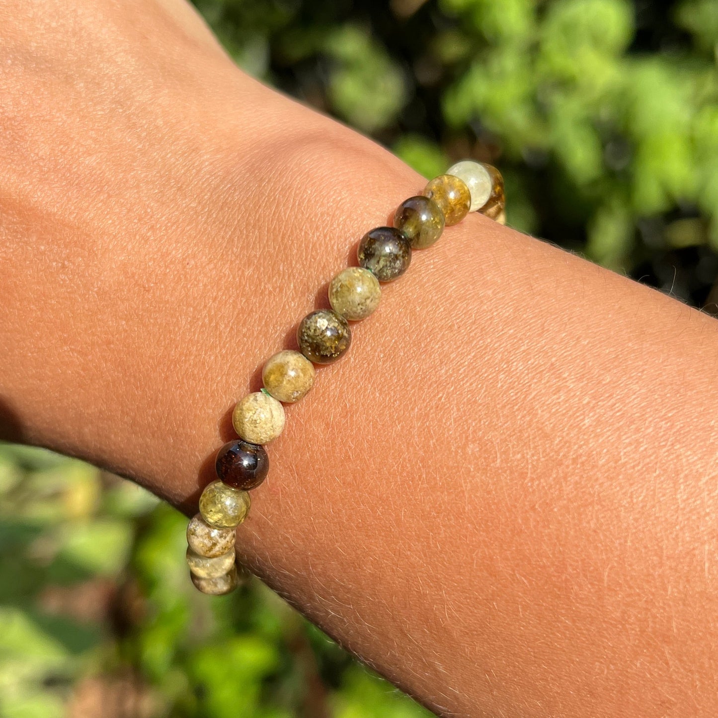 Grossular Granat Kugel Armband ca. 6 mm / 19 cm 24GR