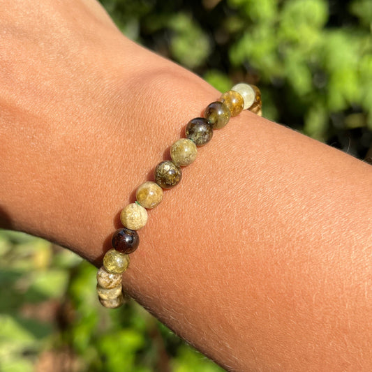 Grossular Granat Kugel Armband ca. 6 mm / 19 cm 24GR