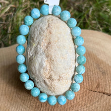 Lade das Bild in den Galerie-Viewer, Larimar Kugel Armband ca. 8 mm / 20 cm 99LA
