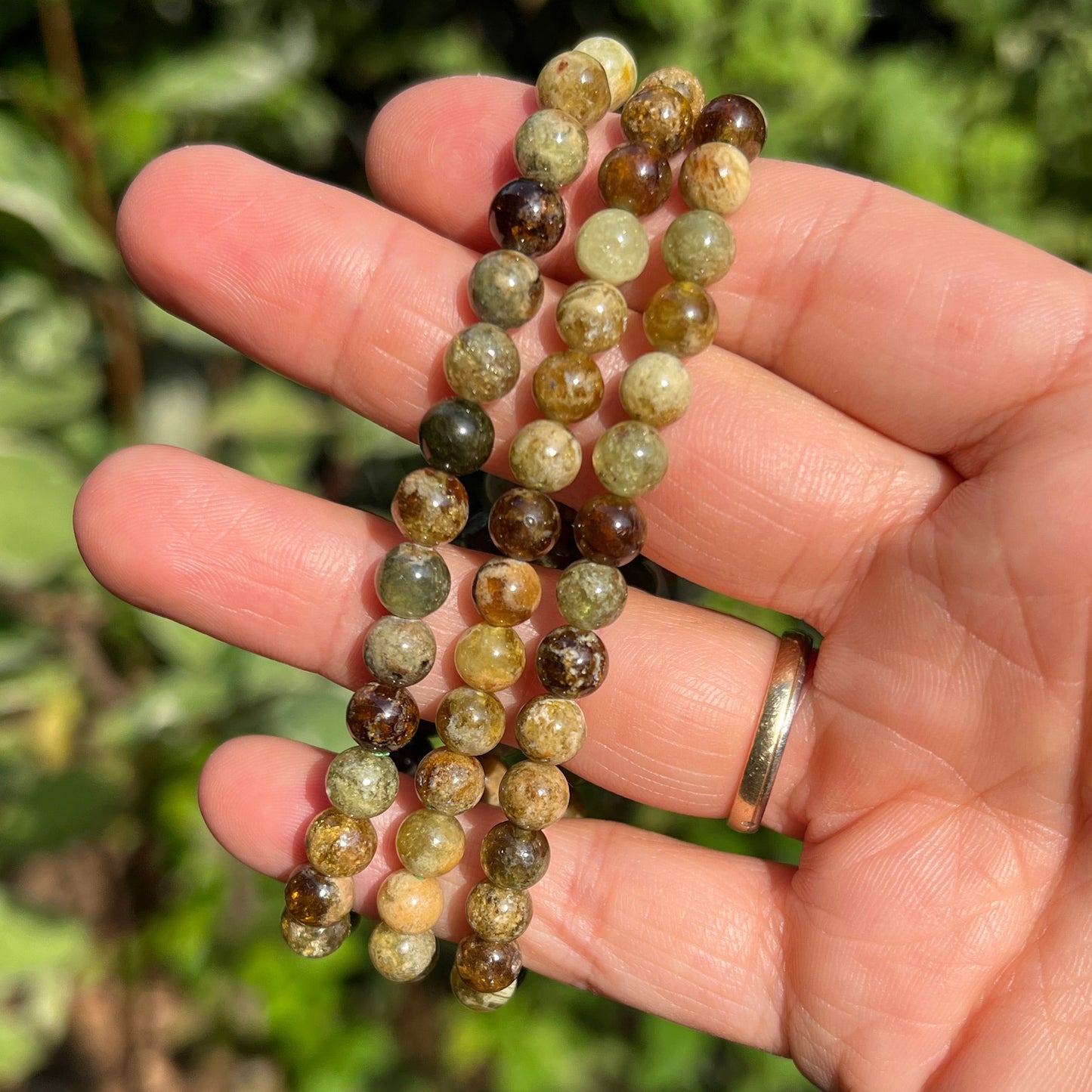 Grossular Granat Kugel Armband ca. 6 mm / 19 cm 24GR