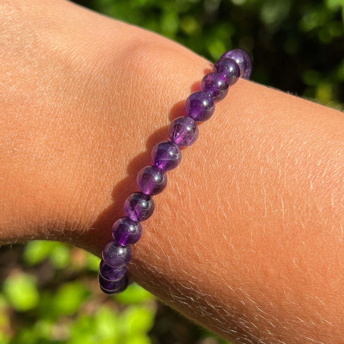 Amethyst A-Qual. Kugel Armband 6 mm / 19 cm 15AM