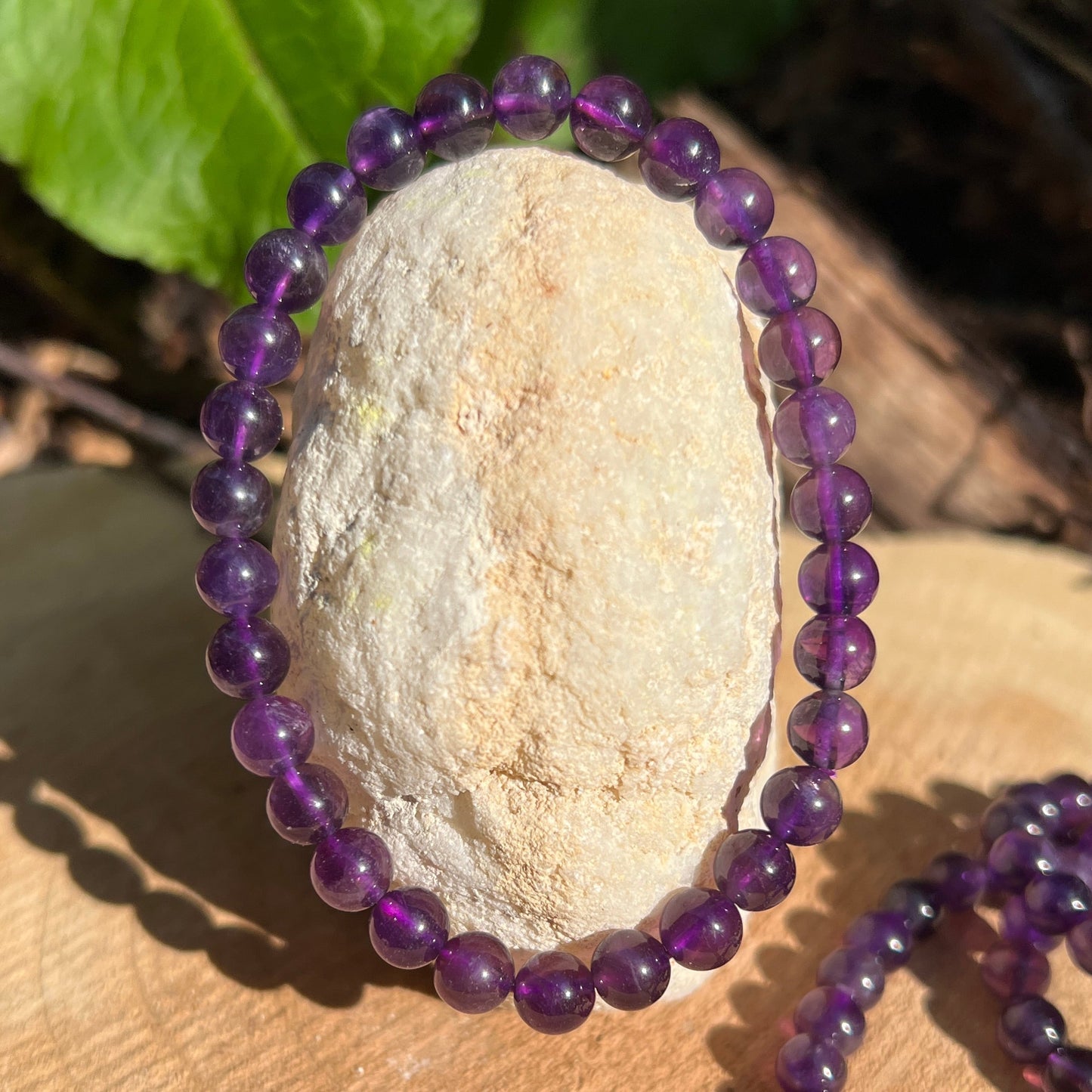 Amethyst A-Qual. Kugel Armband 6 mm / 19 cm 15AM