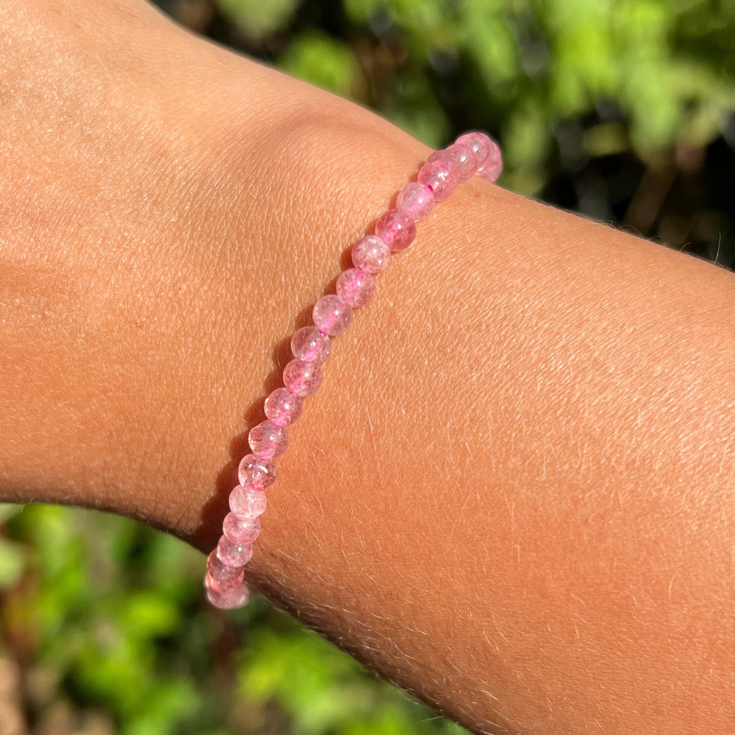 Quarz mit Hämatit Kugel Armband ca. 4 mm / 18-19 cm 13Q