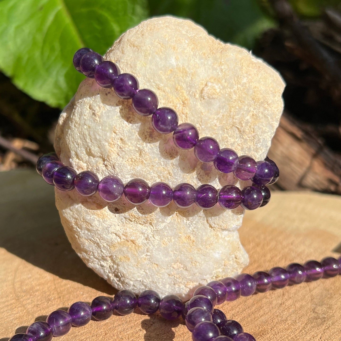 Amethyst A-Qual. Kugel Armband 6 mm / 19 cm 15AM