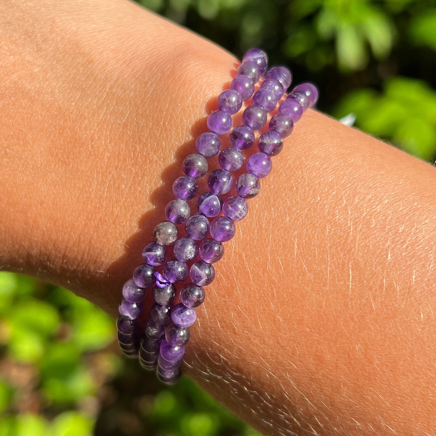 Amethyst Kugel Armband 4,5 mm / 19 cm 9AE
