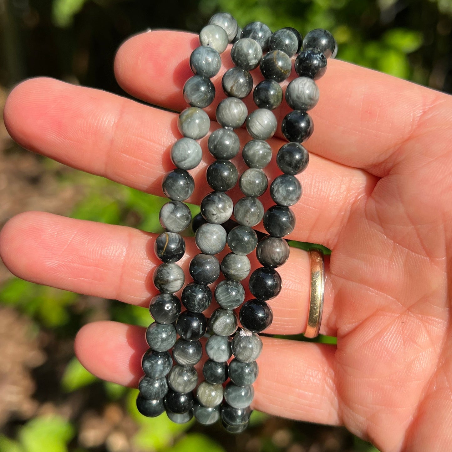 Cat Eye Quarz Kugel Armband ca. 6 mm / 19 cm 16CE