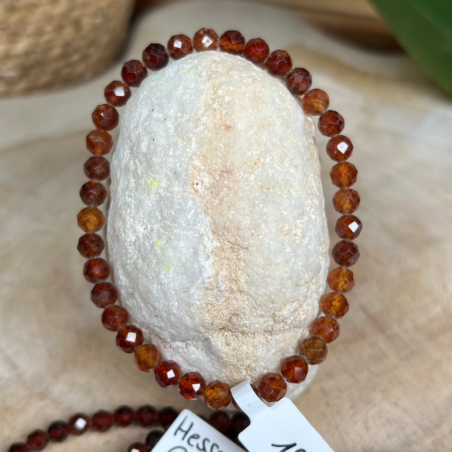 Hessonit / Granat Kugel Armband fac. ca. 5 mm / 19 cm 18HE