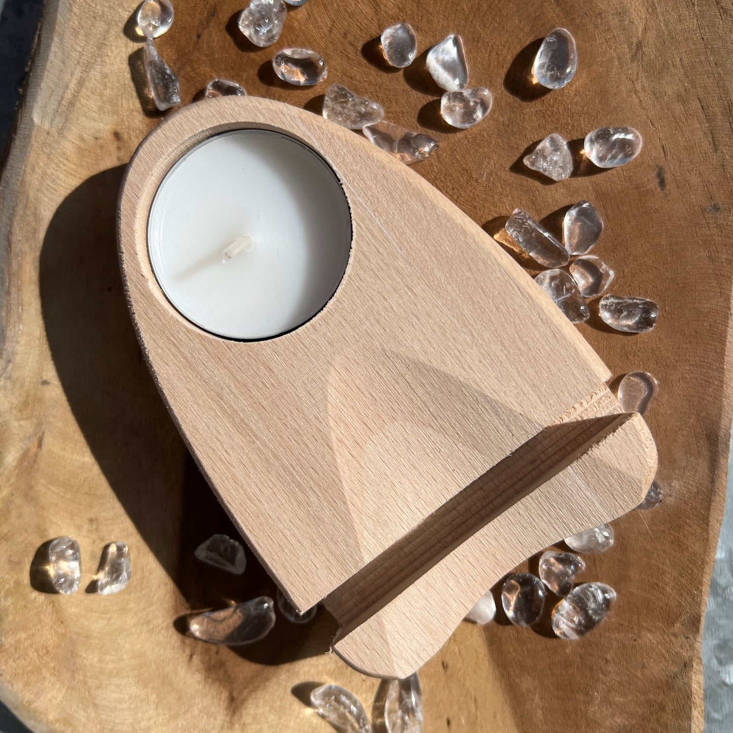 Scheibenständer mit Teelicht