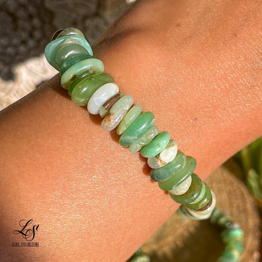 Chrysopras Chips Armband