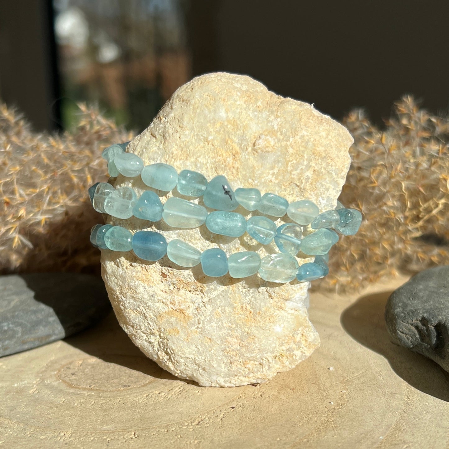 Aquamarin A - Qualität Nugget Armband