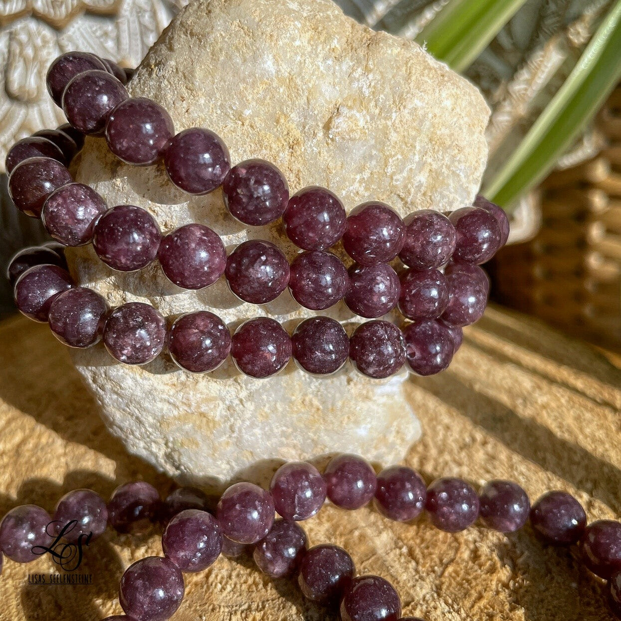 Lepidolith Kugel Armband 8mm / 19 cm 21LE
