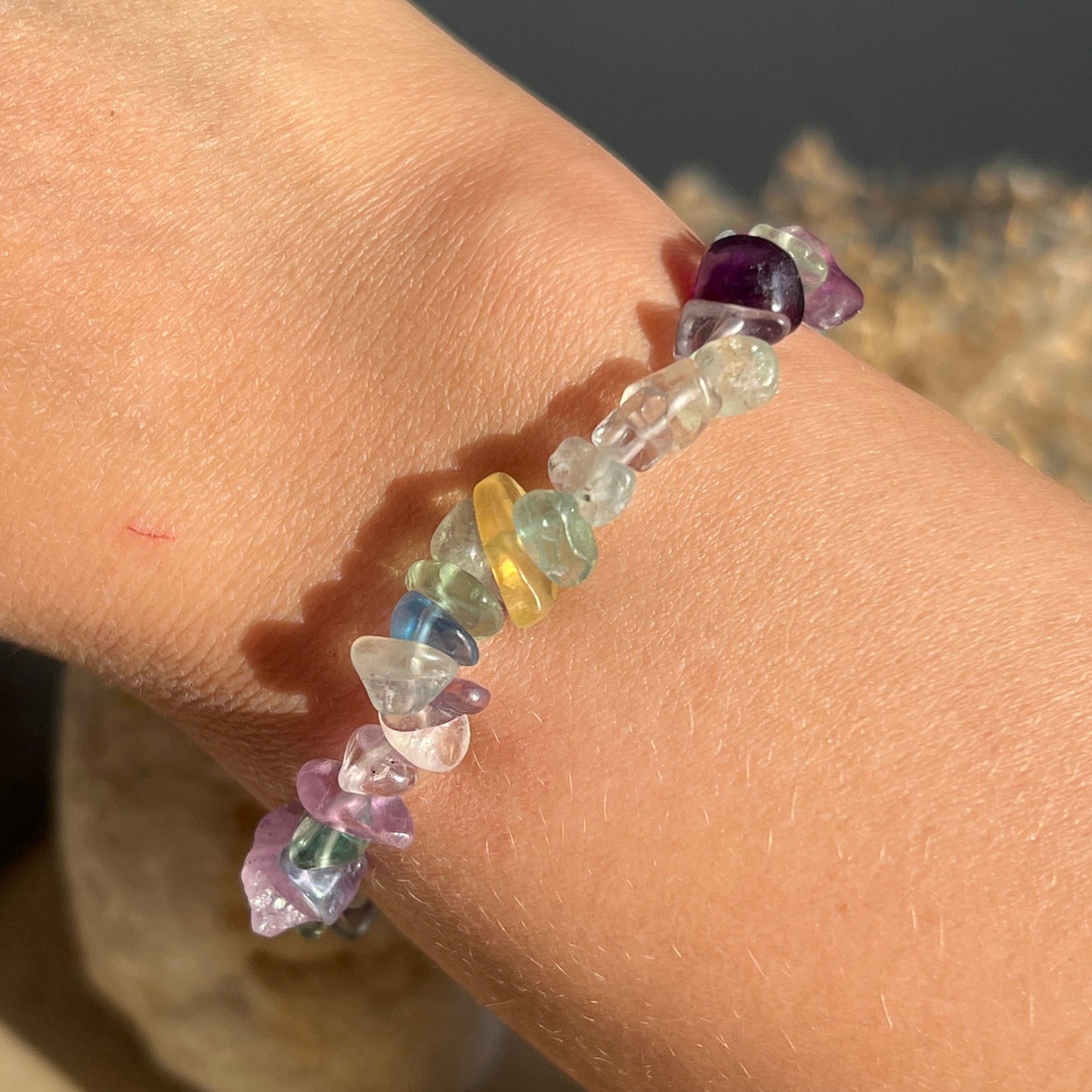 Fluorit bunt Splitter Armband