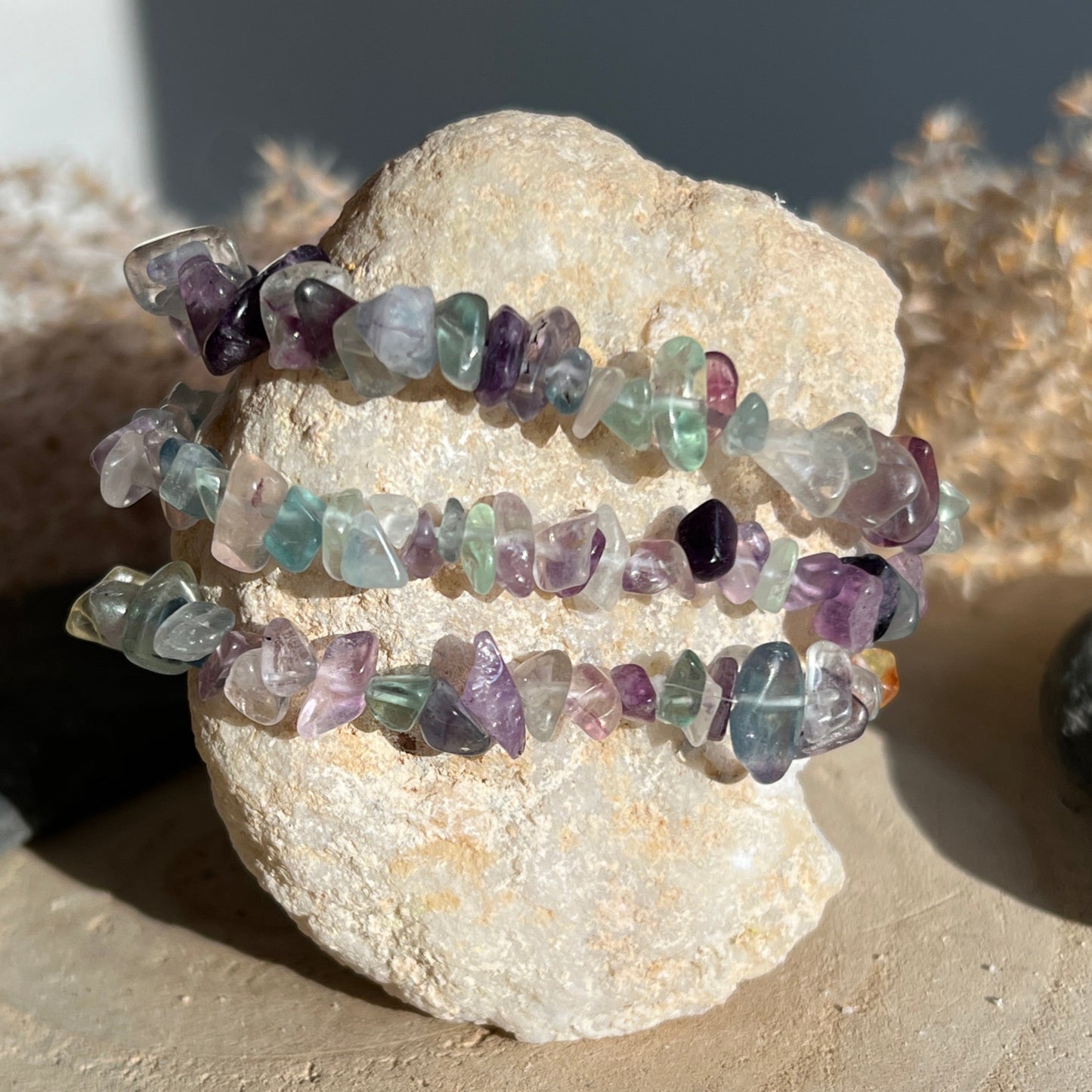 Fluorit bunt Splitter Armband