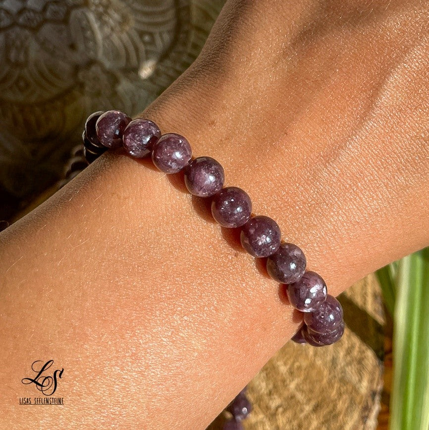 Lepidolith Kugel Armband 8mm / 19 cm 21LE