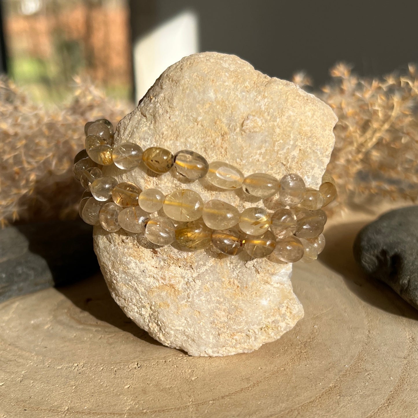 Rutilquarz Nugget Armband 9RU