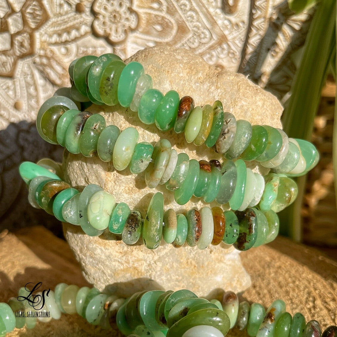 Chrysopras Chips Armband