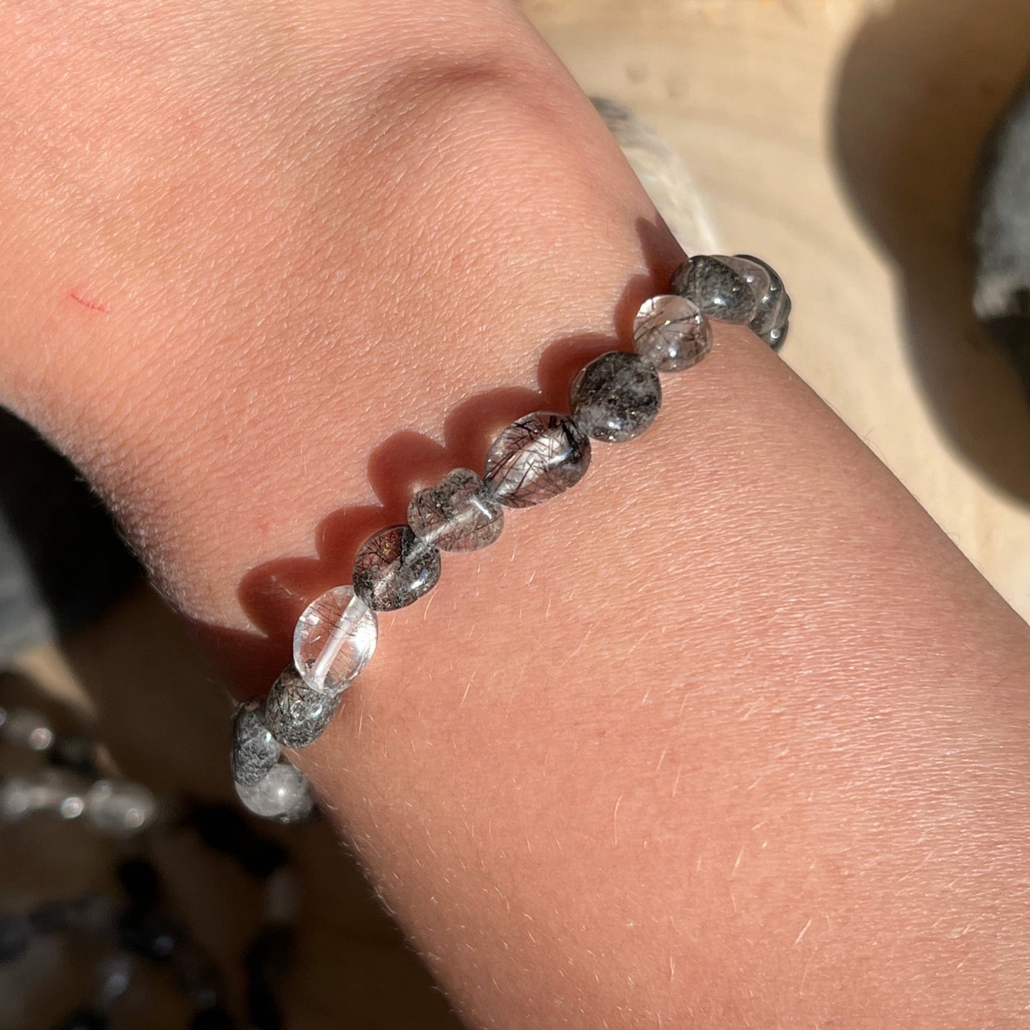 Turmalinquarz Nugget Armband 9TQ