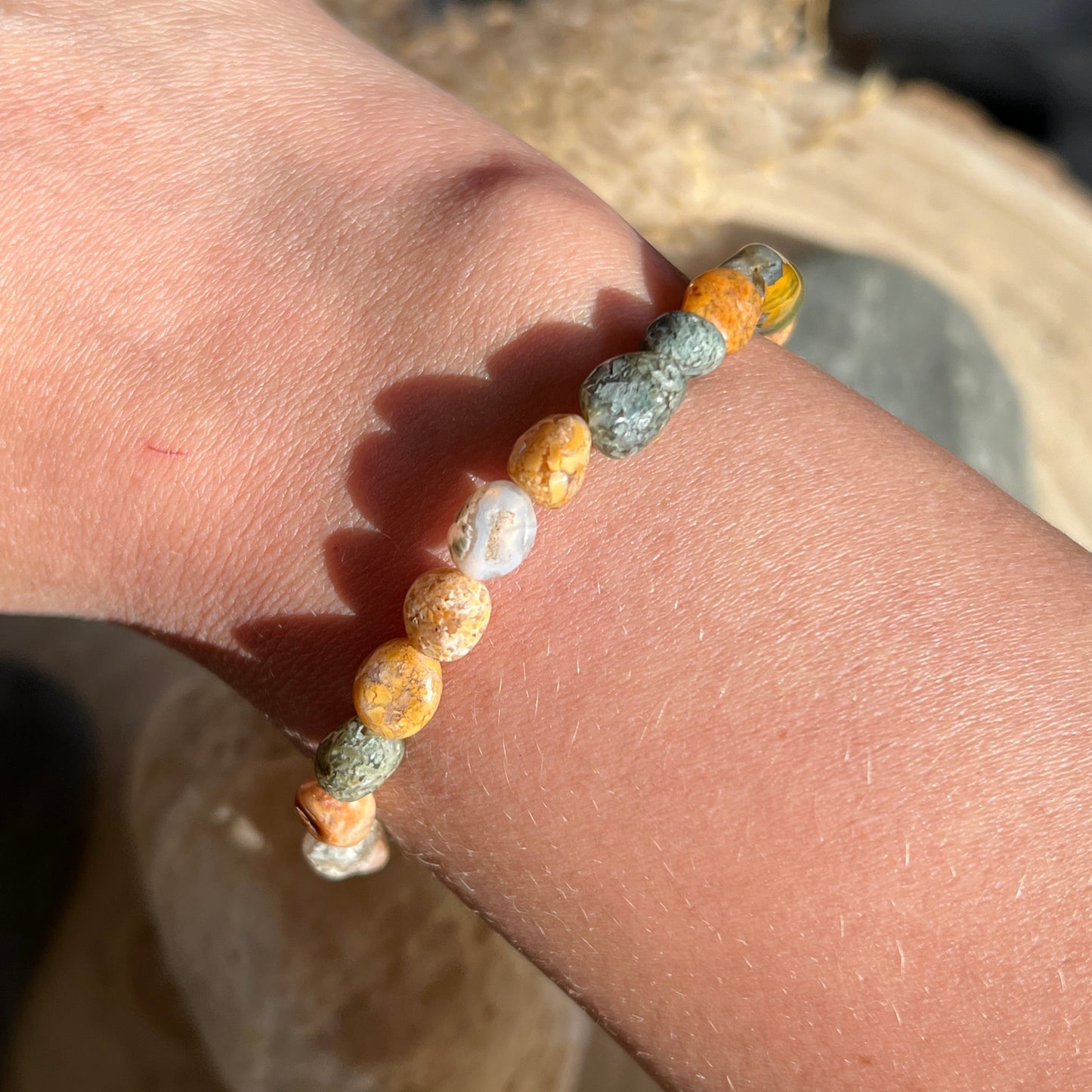 Moosachat Mix Nugget Armband