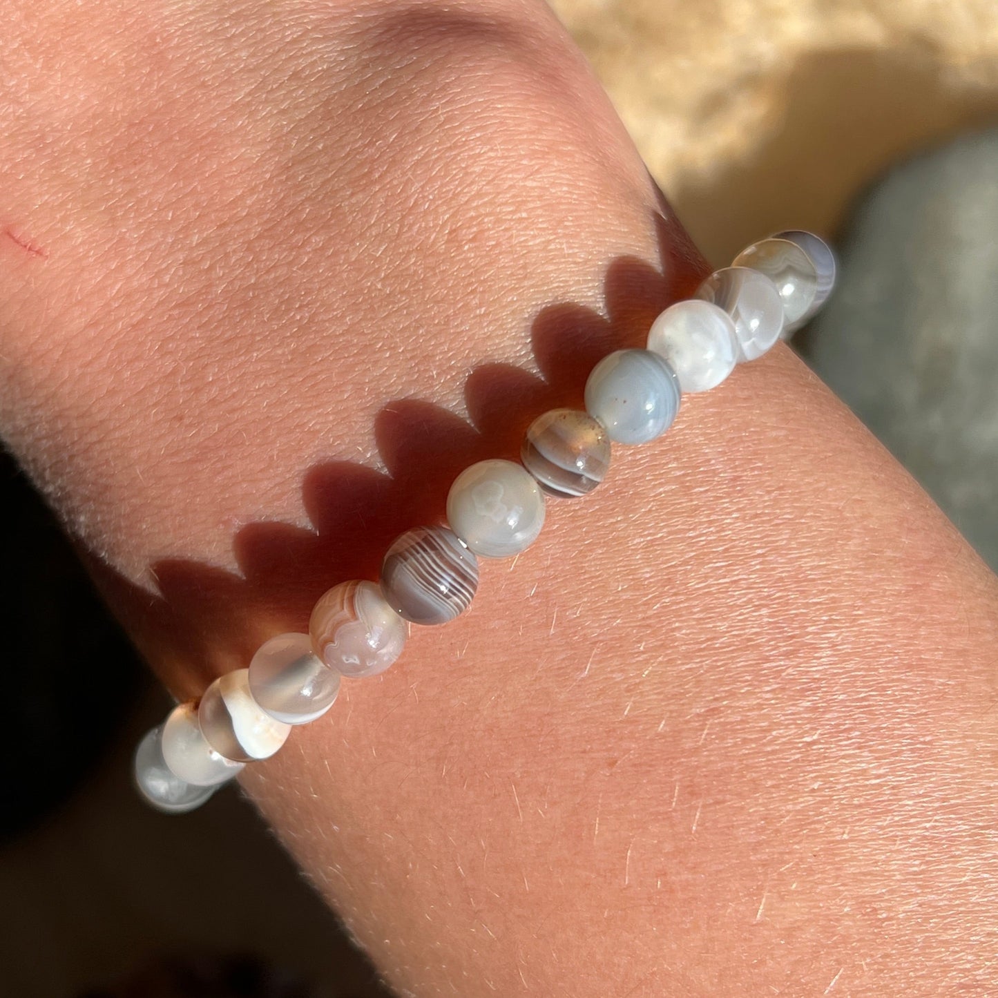 Botswana Achat Kugel Armband ca. 6 mm / 19 cm 17BA